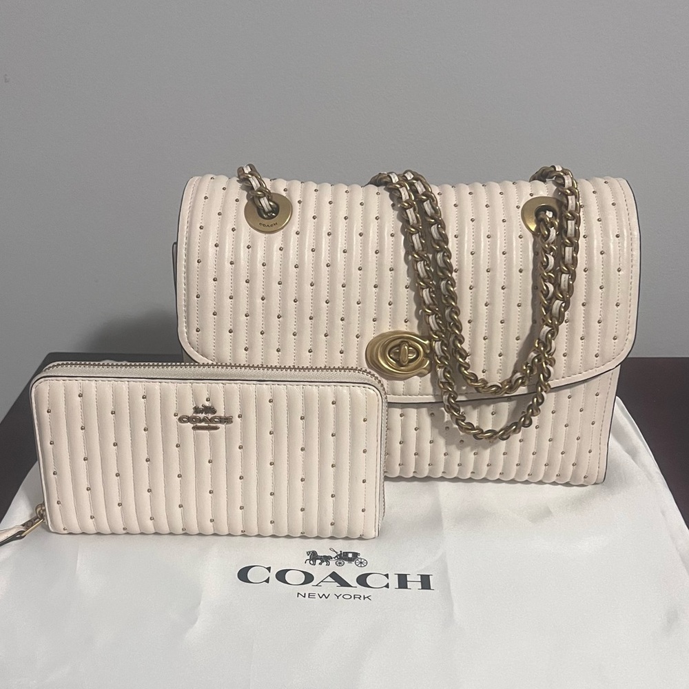 ‼️ SOLD ‼️ Coach Parker with Rivets + Wallet